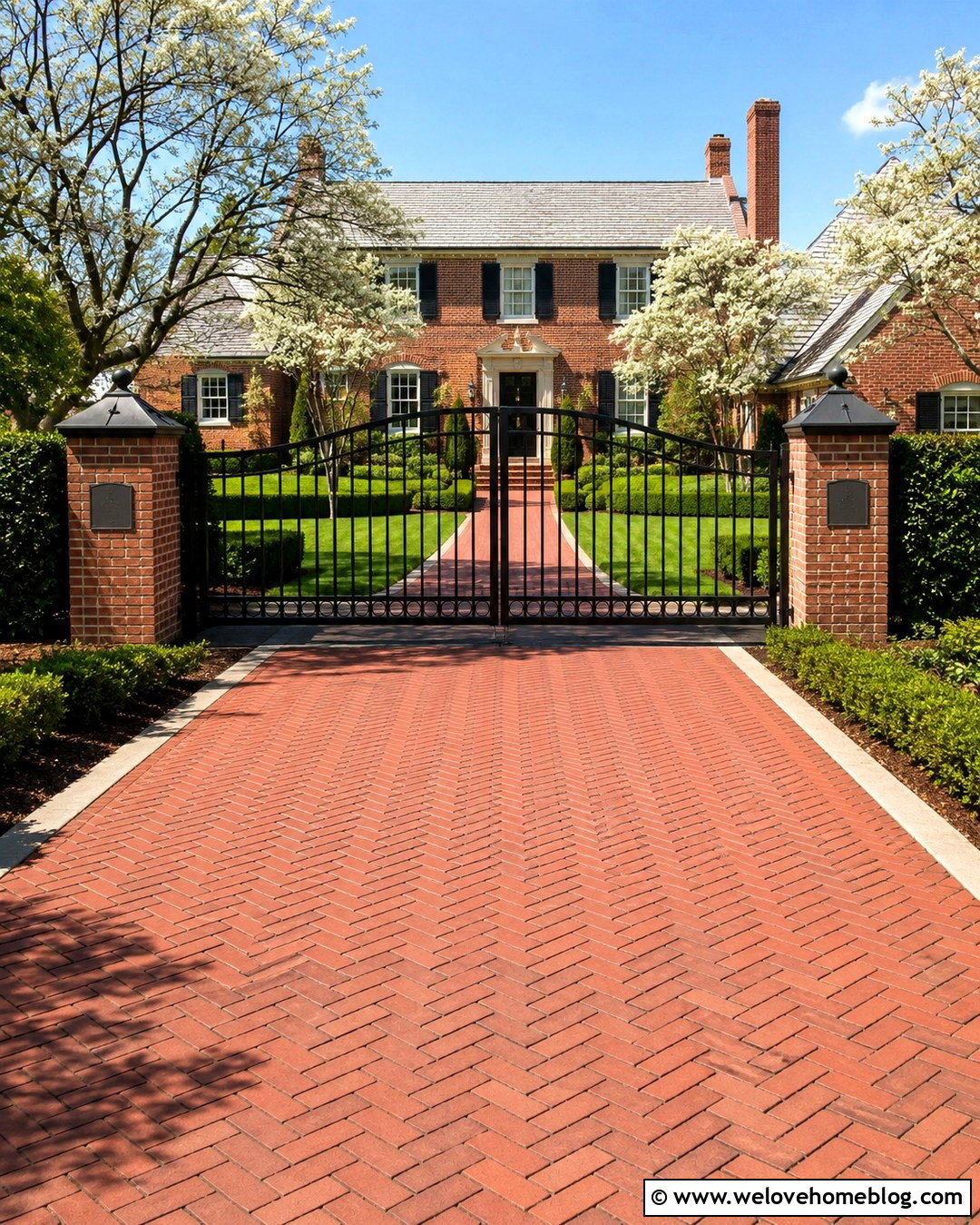 Metal Driveway Gate With Brick Pillars - 20 Installation Of Metal Driveway Gates Ideas