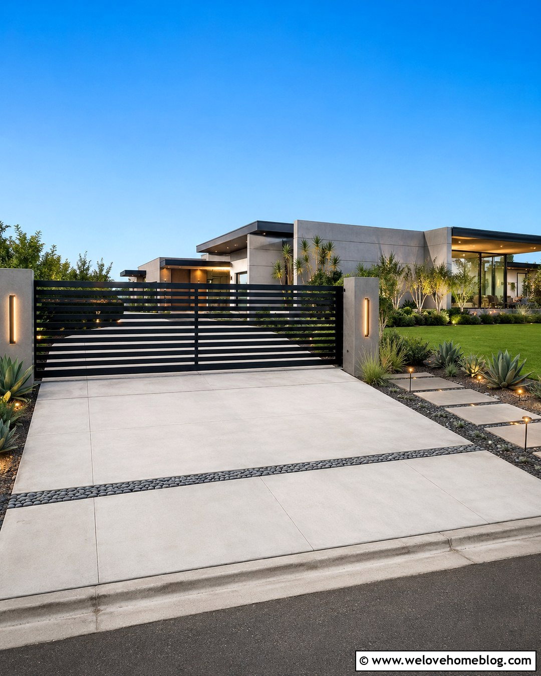 Metal Driveway Gate With Concrete Posts - 20 Installation Of Metal Driveway Gates Ideas
