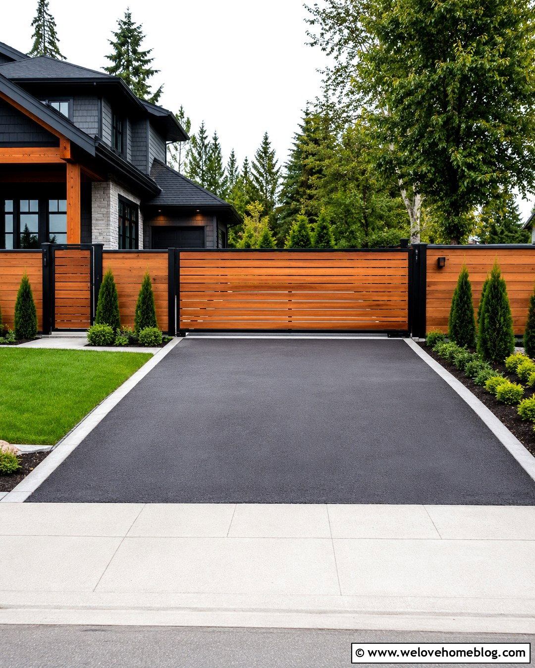 Metal Driveway Gate With Wood Infill - 20 Installation Of Metal Driveway Gates Ideas