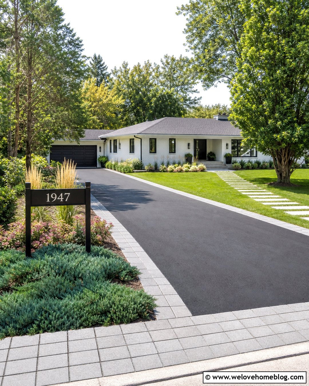 Metal Driveway Sign With Asphalt Entrance - 30 Driveway Signs Entrance Ideas