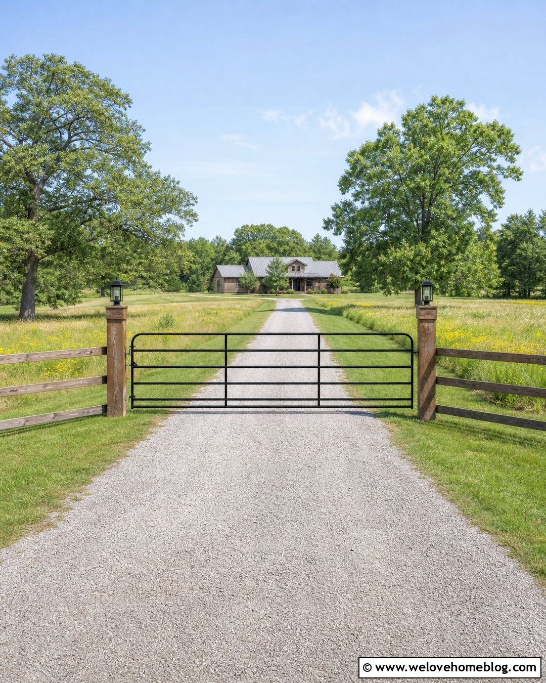 Metal Pipe Ranch Driveway Gate - 25 simple driveway gate ideas