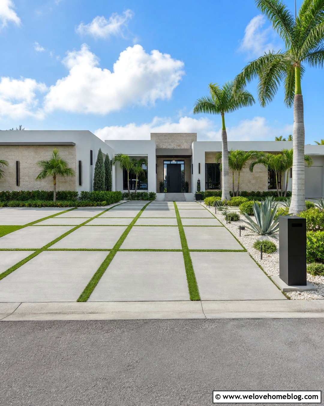 Miami Grass Strip Concrete Driveway - 20 miami driveway ideas