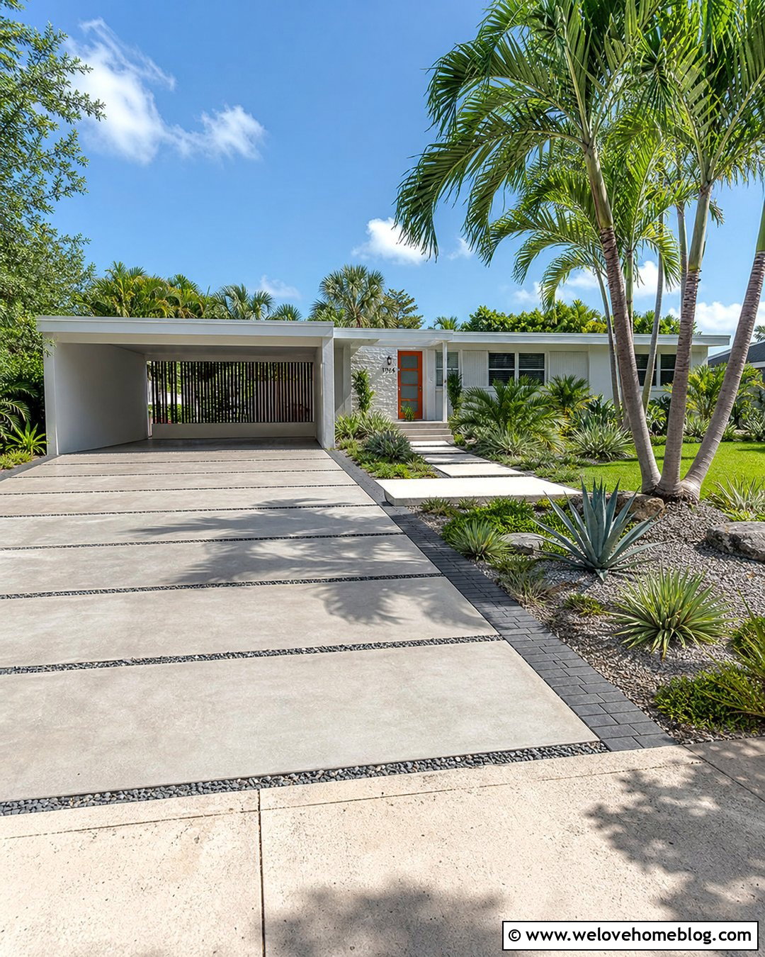 Miami Mid Century Driveway - 20 miami driveway ideas