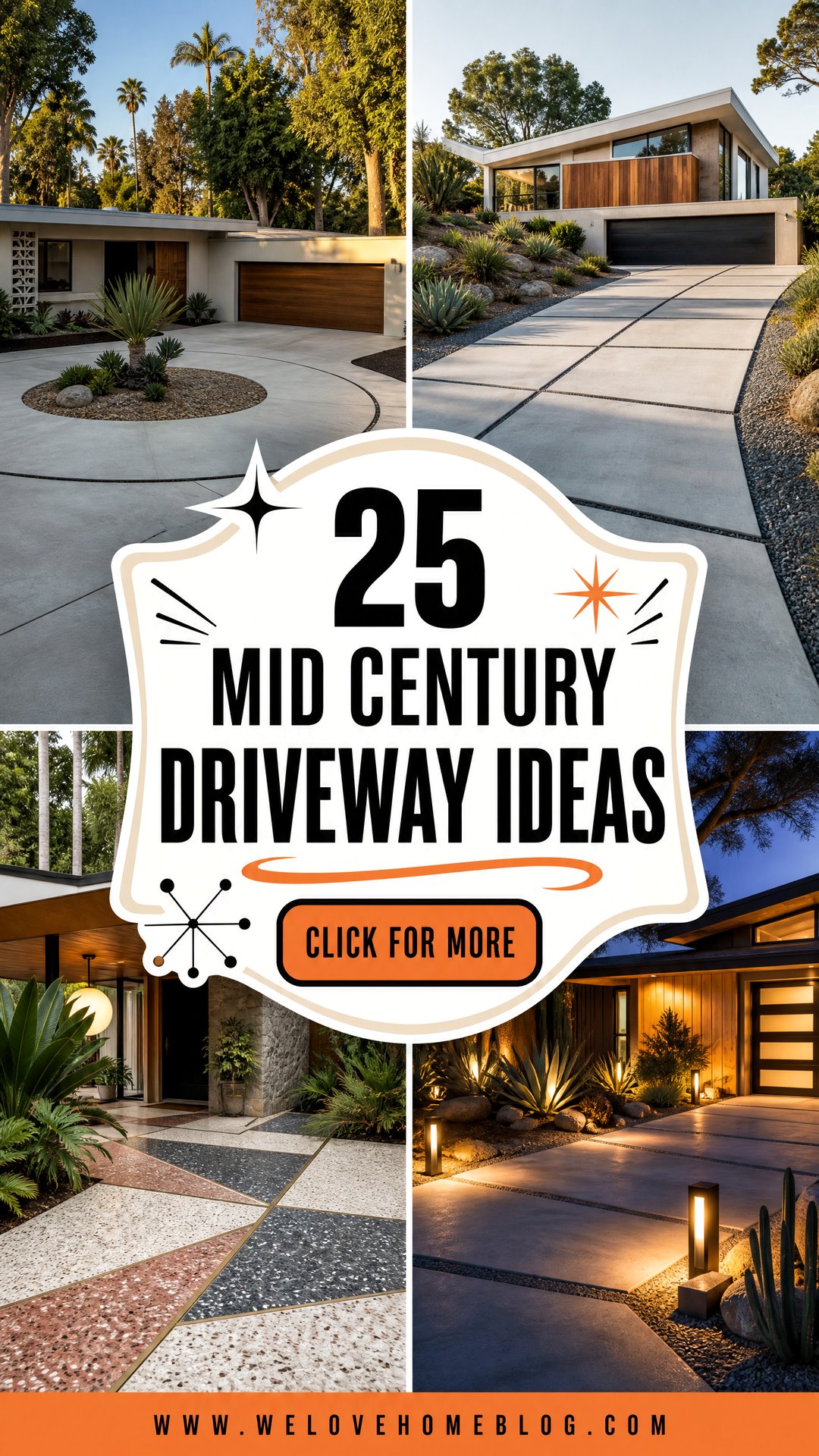25 Mid Century Driveway Ideas for Timeless Modern Curb Appeal - 25 Mid Century Driveway Ideas for Timeless Modern Curb Appeal
