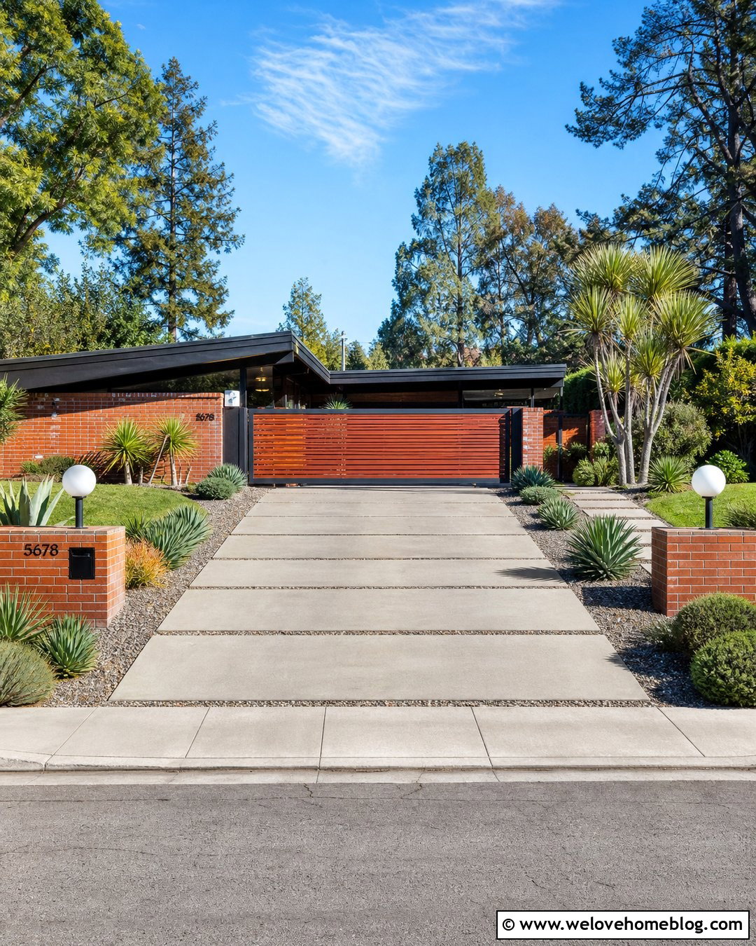 Mid Century Modern Driveway Gate - 40 unique driveway gates