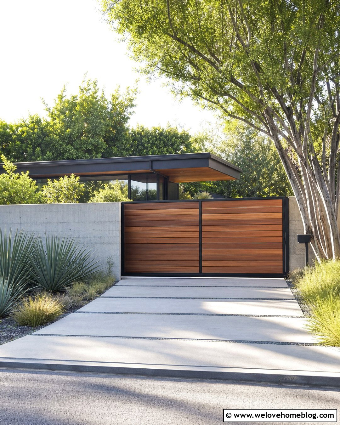 Mid Century Modern Privacy Gate - 30 privacy gates driveway entrance ideas