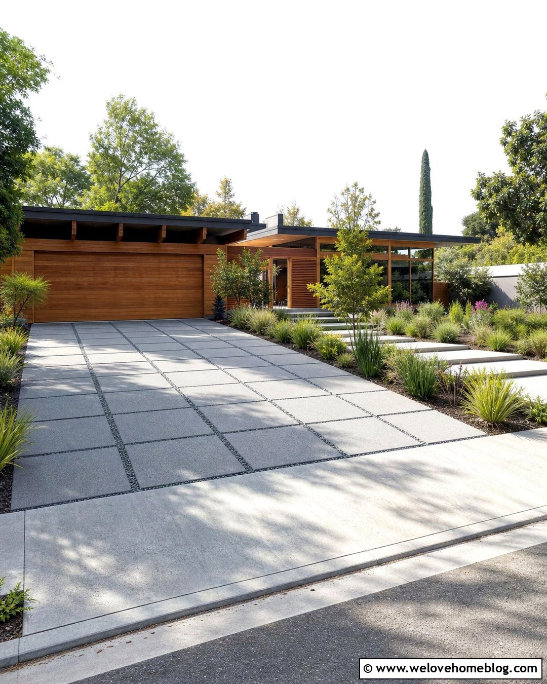 25 Mid Century Driveway Ideas for Timeless Modern Curb Appeal