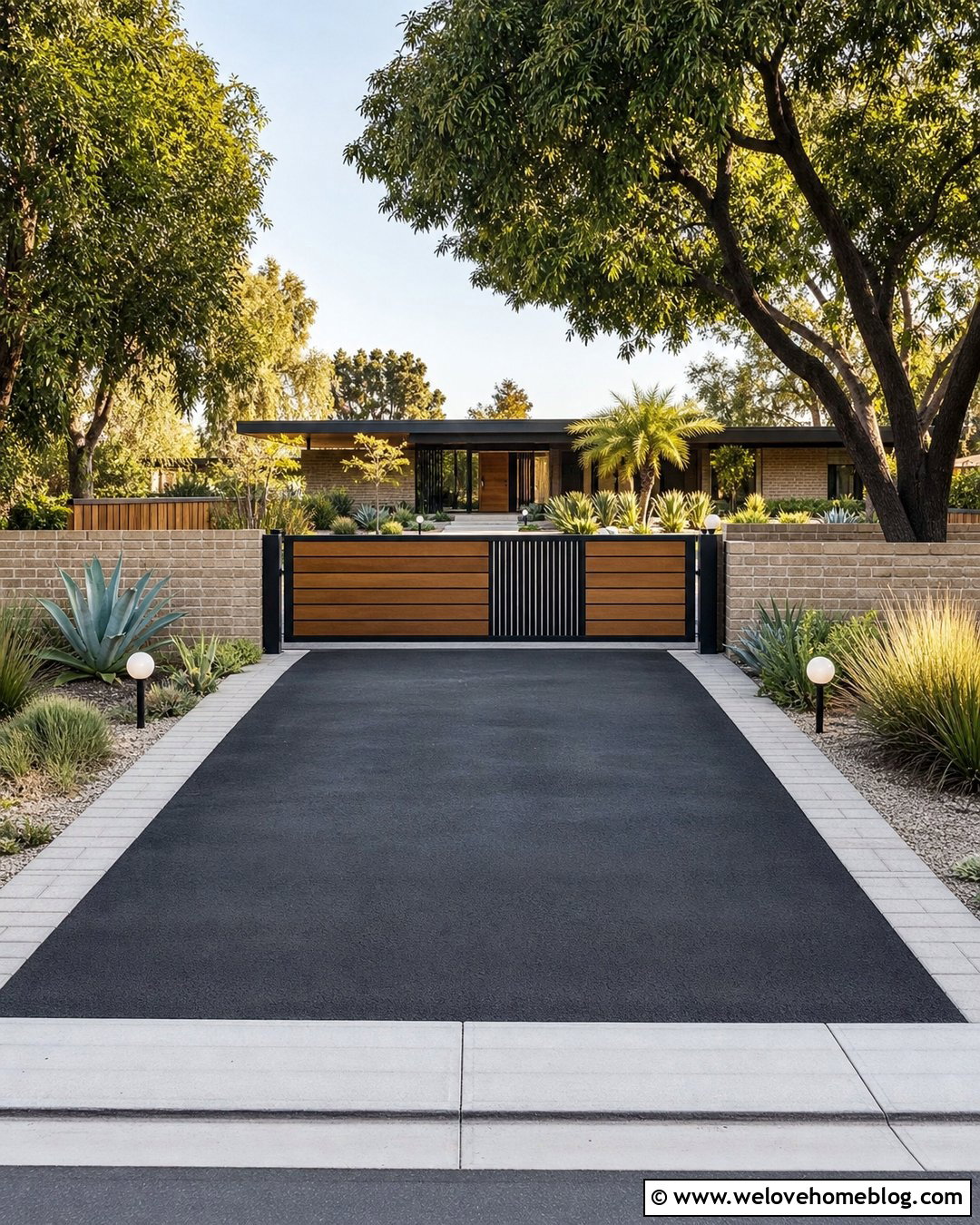 Mid Century Single Swing Driveway Gate - 20 single swing driveway gate ideas