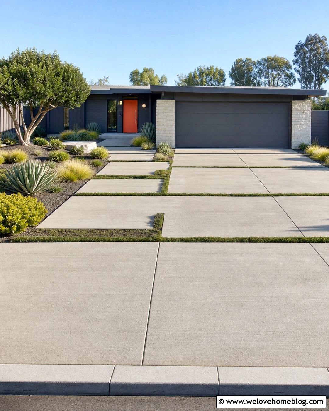 20 Grass and Concrete Driveway Ideas for a Sleek Modern Look