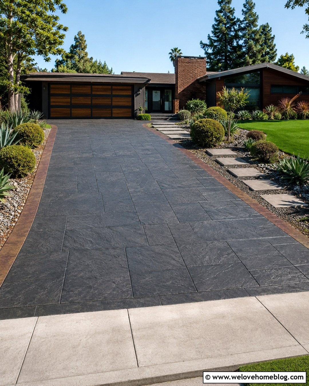 20 Modern Stamped Concrete Driveway Ideas With Bold Style