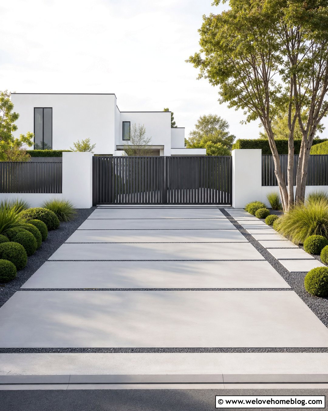 Minimalist Automatic Vertical Slat Gate - 20 automatic driveway gate entrance ideas
