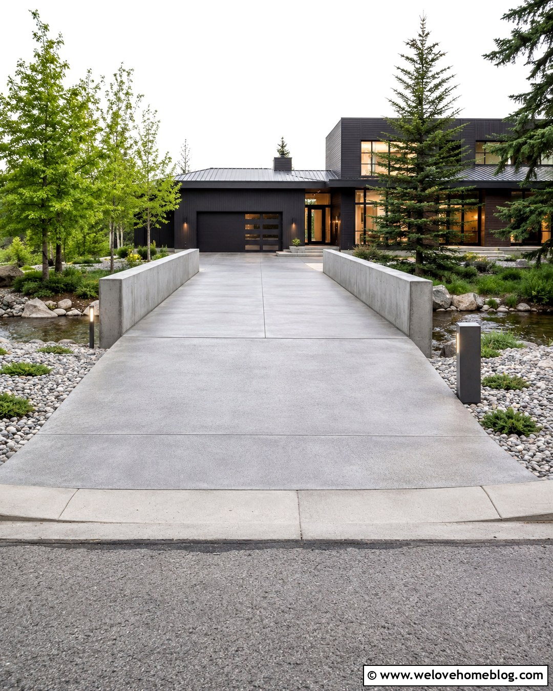 Minimalist Driveway Bridge With Concrete Walls - 20 bridge over creek driveway ideas