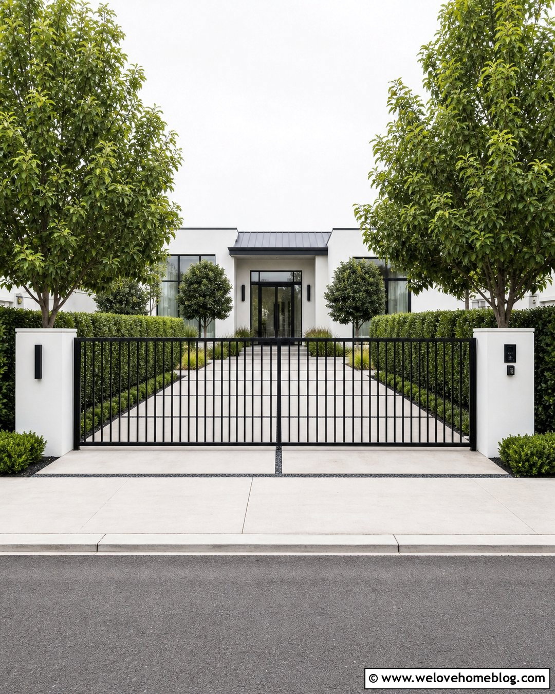 Minimalist Steel Driveway Gate - 20 steel driveway gate ideas
