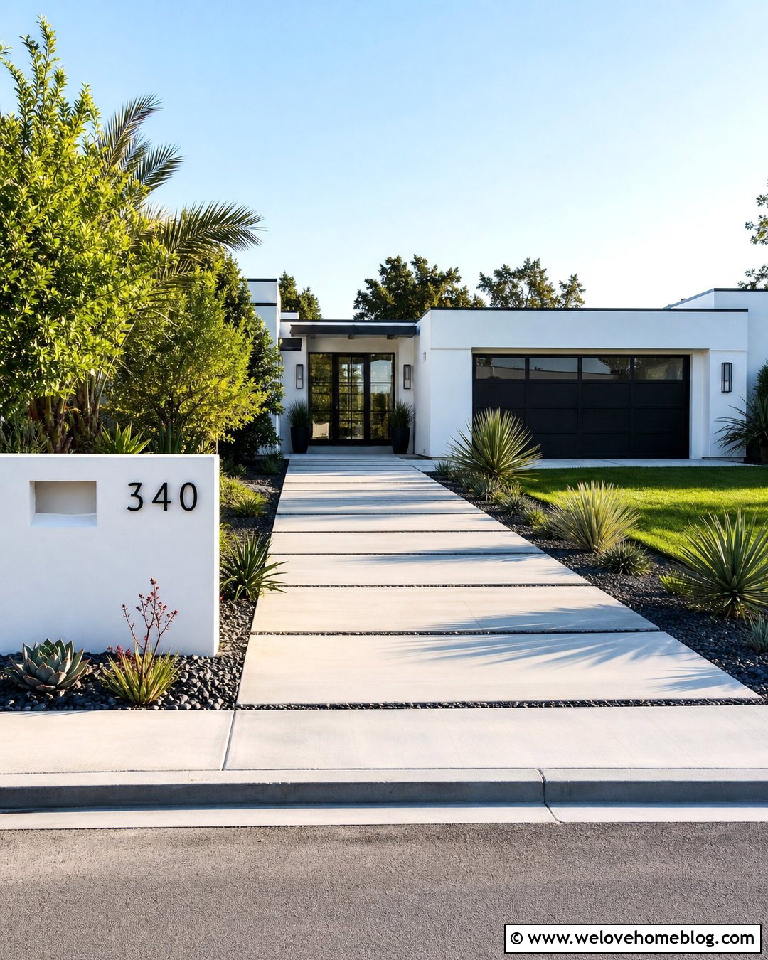 Minimalist Stucco Driveway Address Wall - 45 driveway address sign ideas