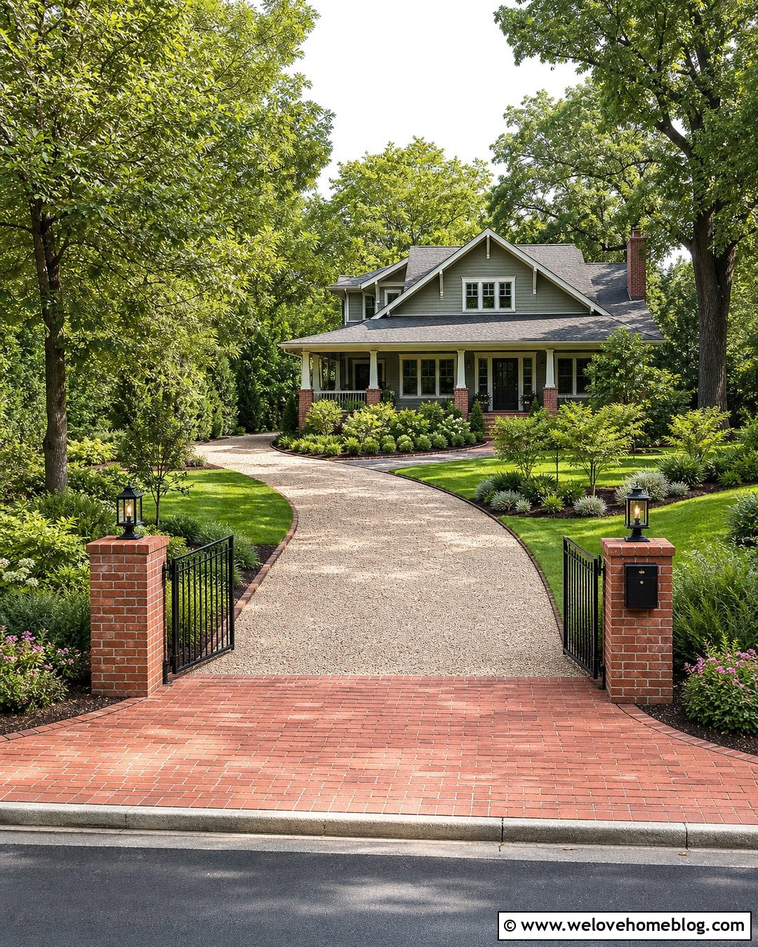 Mixed Brick And Steel Gravel Driveway Edging - 25 Gravel Driveway Edging Ideas