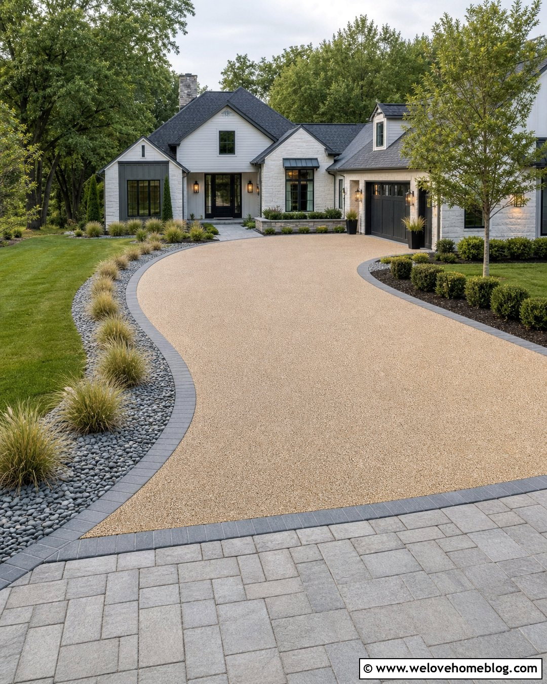Mixed Material Driveway Edging - 35 driveway edging ideas