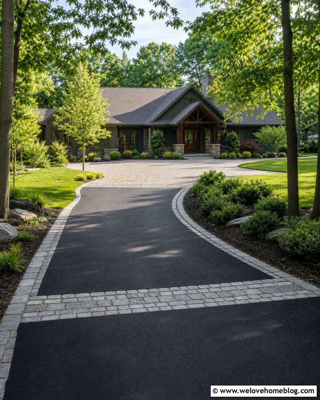 Mixed Material Driveway Layout - 30 Driveway Design Layout Ideas