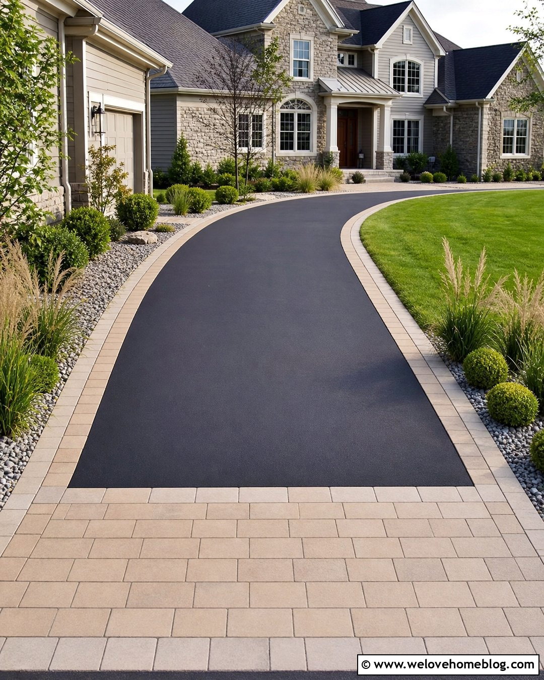 Mixed Material Driveway Trim