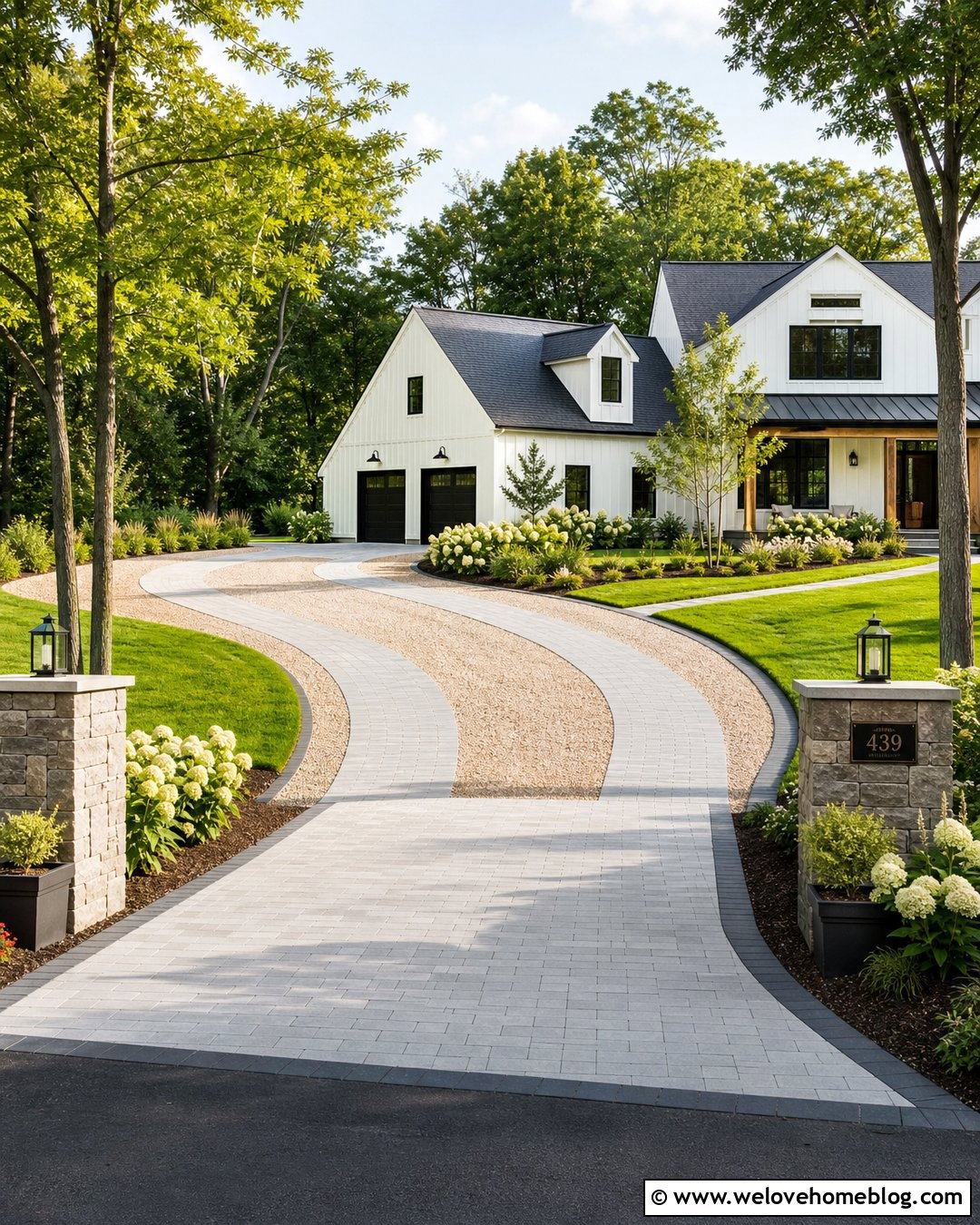 Mixed Material Driveway With Pavers And Gravel - 40 driveway paving ideas