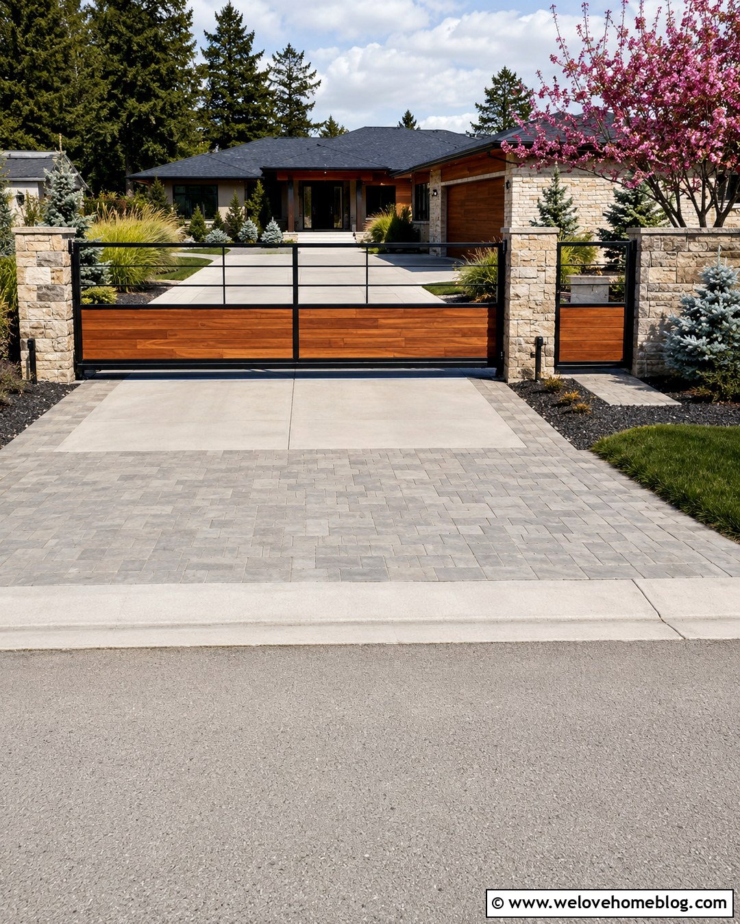 Mixed Material RV Driveway Gate - 20 Rv Driveway Gate Ideas