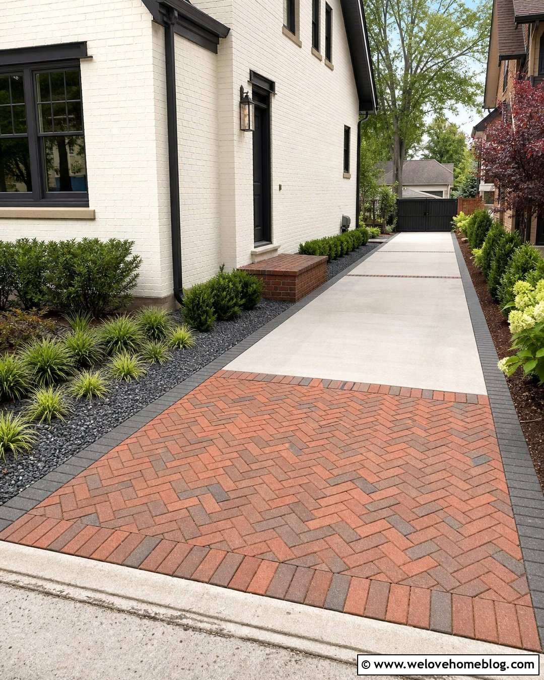 Mixed Material Side Driveway - 35 Side Driveway Ideas