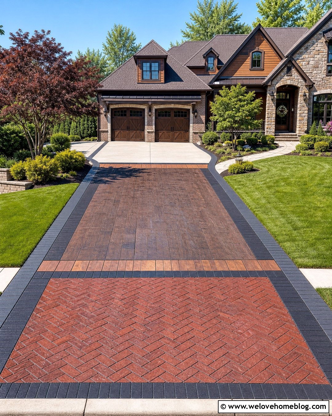 Mixed Material Wood Driveway - 25 Wood Driveway Ideas
