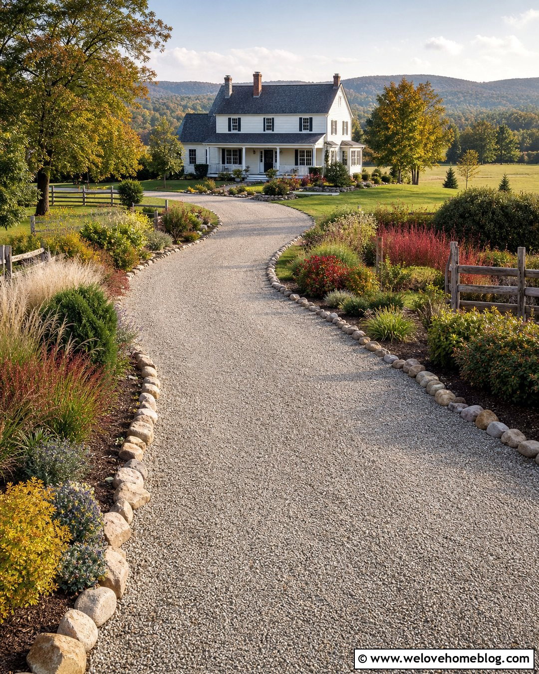 Mixed Native Shrubs Along a Country Driveway - 20 shrubs to line driveway ideas
