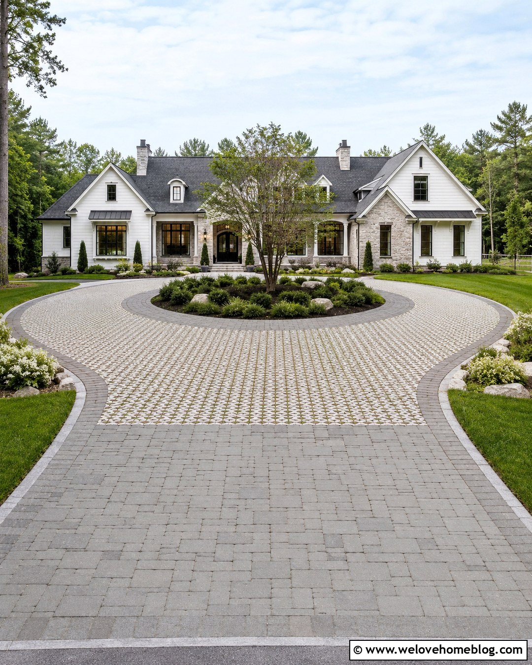 Mixed Paver And Gravel Permeable Driveway - 20 permeable driveway options ideas