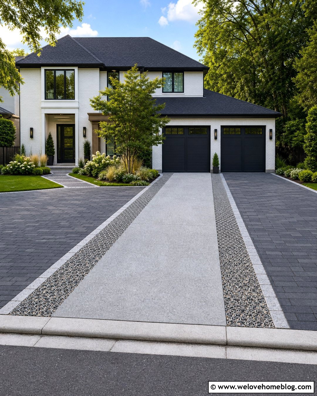 Mixed Porous Driveway With Permeable Parking Pads - 20 porous driveway ideas