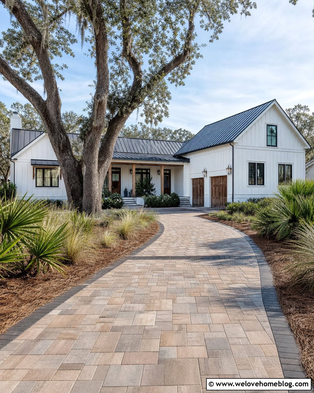 Mixed Size Paver Driveway - 20 Lowcountry Paver Driveway Ideas
