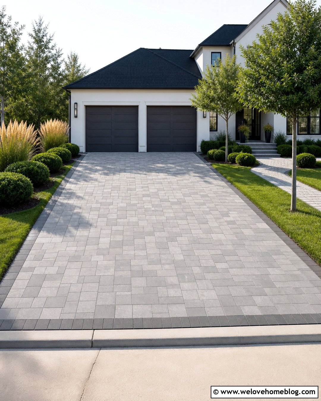 Mixed Size Paver Driveway - 40 driveway pavers ideas