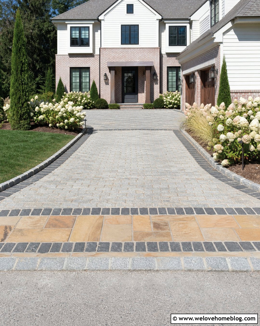 Mixed Stone Driveway - 35 Stone Driveway Ideas