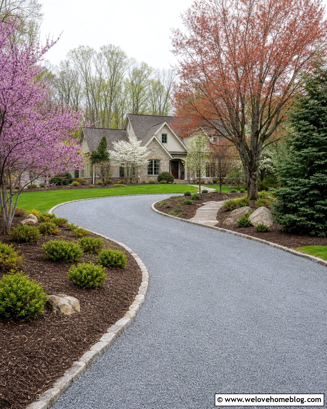 Mixed Tree Driveway With Seasonal Color - 25 driveway trees lined ideas