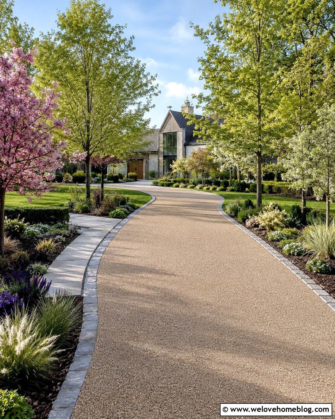 Mixed Trees Along A Driveway - 20 Driveway Tree Planting Ideas