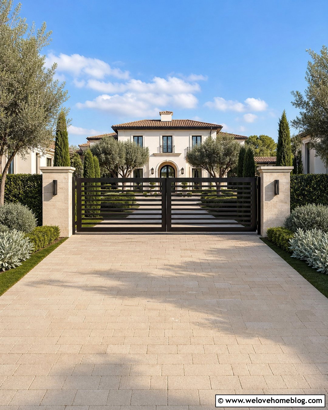 Mixed Width Horizontal Driveway Gate - 20 horizontal driveway gate ideas
