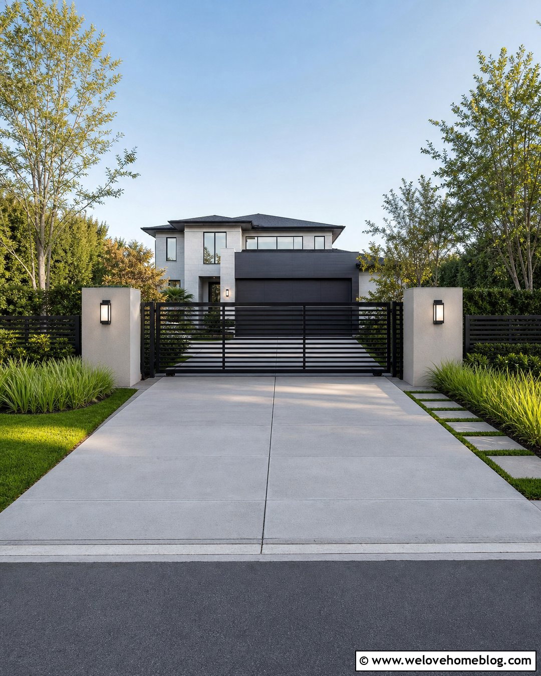 Modern Black Driveway Gate - 45 Driveway Gate Ideas