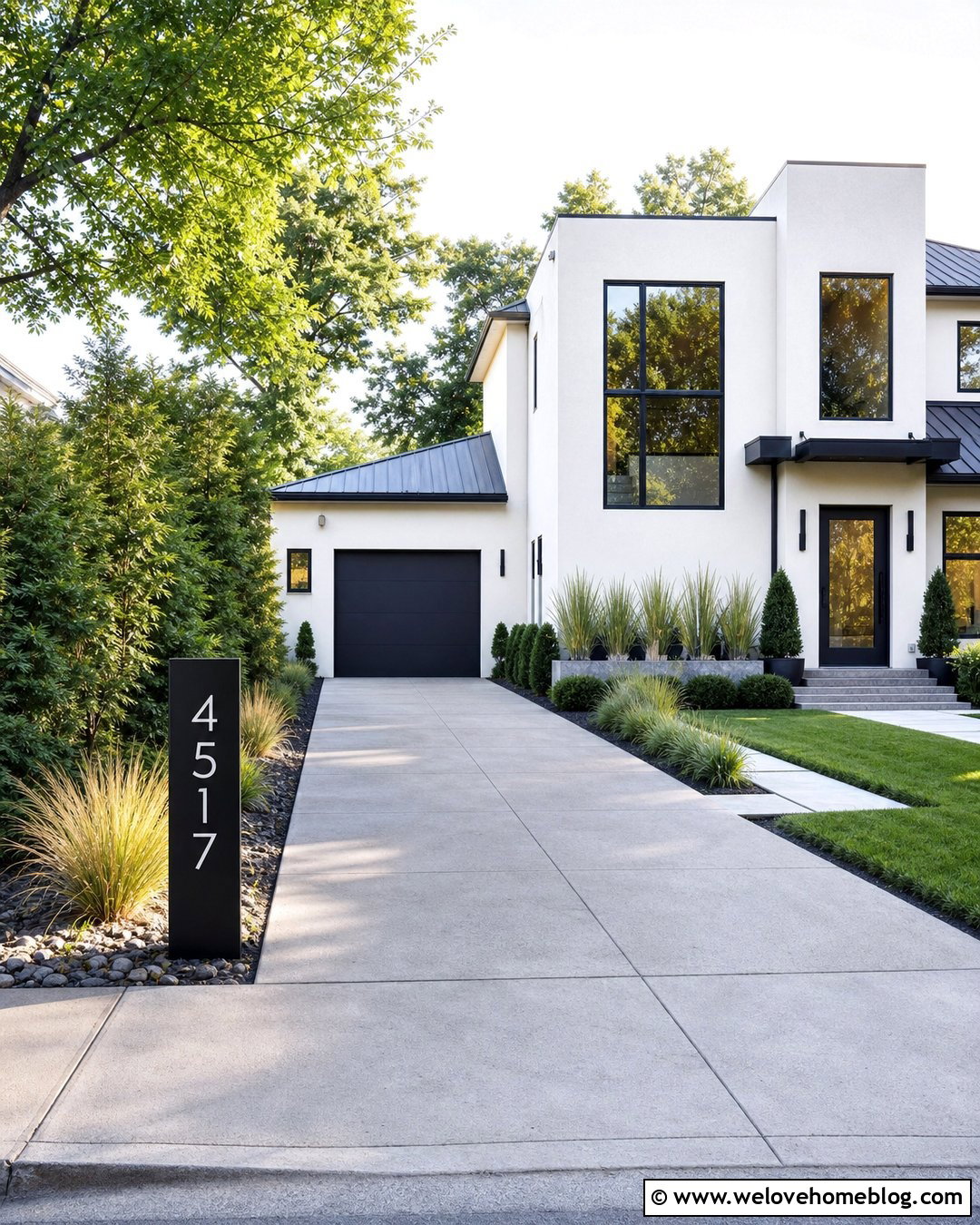 Modern Black Metal Driveway Address Sign - 45 driveway address sign ideas