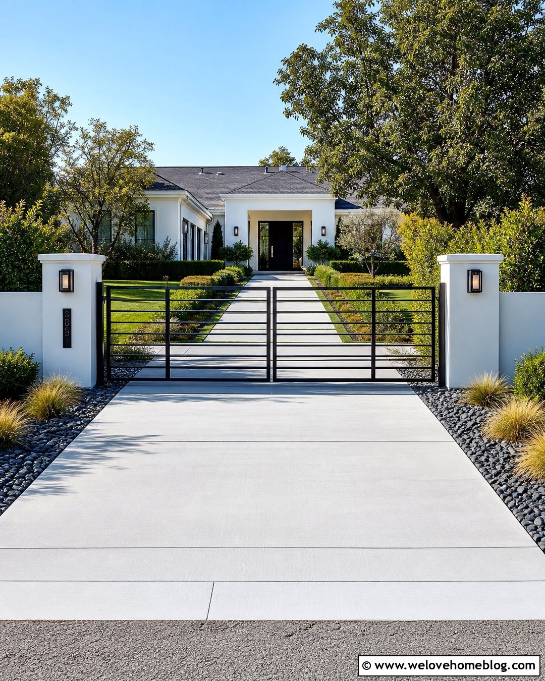 Modern Black Metal Driveway Gate - 25 Driveway Entrance Gate Ideas