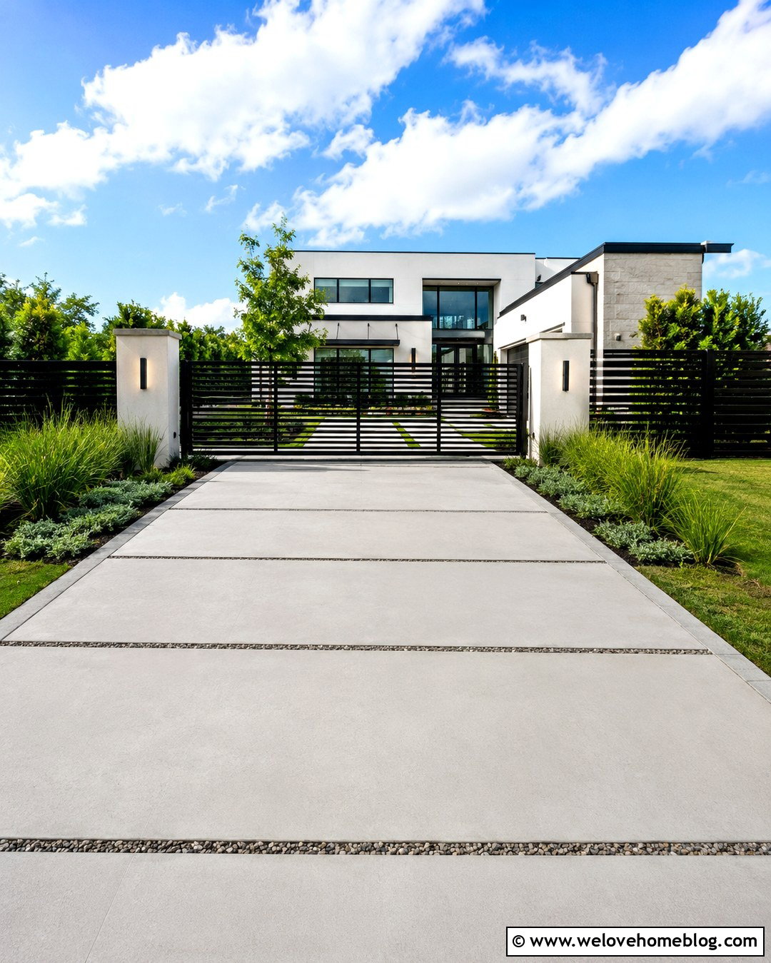 Modern Black Metal Driveway Gate Entrance - 20 Driveway Gate Entrance Ideas