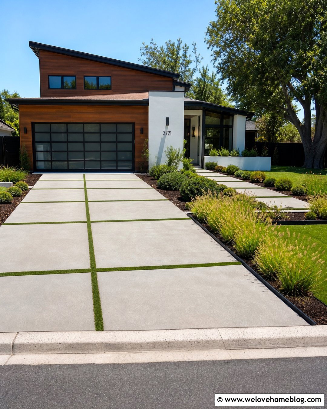 Modern Cement Grass Driveway Grid - 20 Cement Grass Driveway Ideas