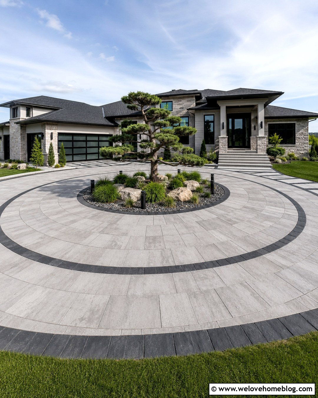 Modern Circular Driveway - 20 Modern Luxury Driveway Ideas