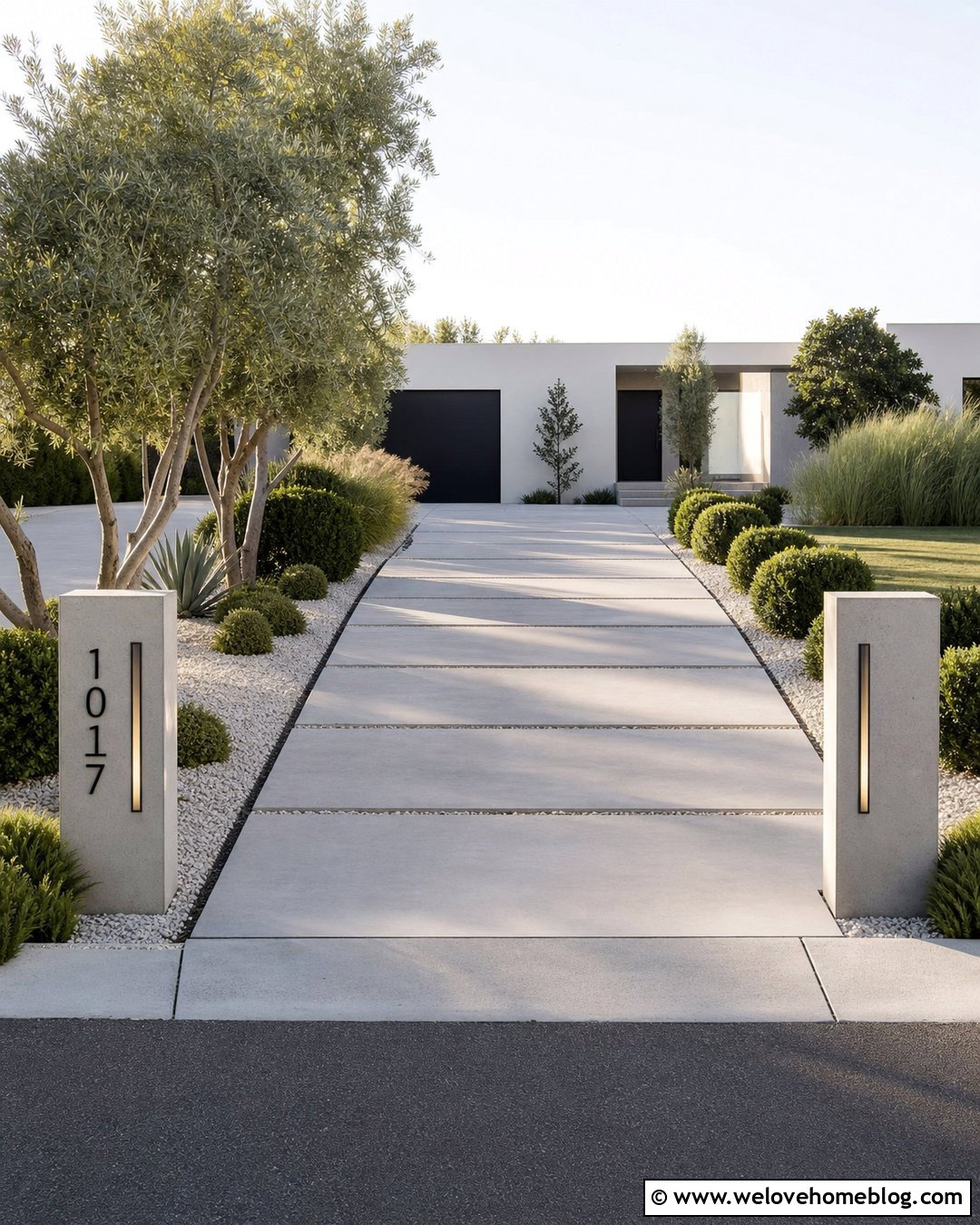 Modern Concrete Driveway Entrance Posts - 20 Driveway Entrance Post Ideas