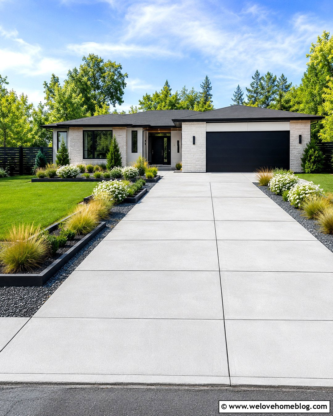 Modern Concrete Driveway Garden Entrance - 20 Driveway Garden Entrance Ideas