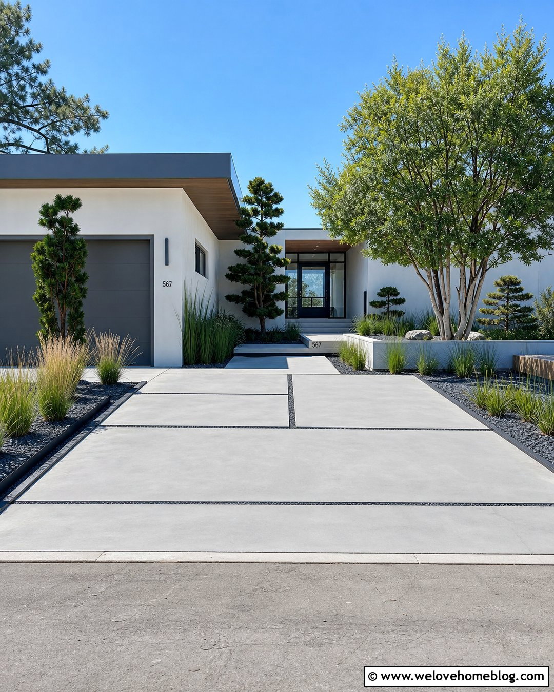 Modern Concrete Driveway Turnaround - 30 Driveway Turnaround Ideas