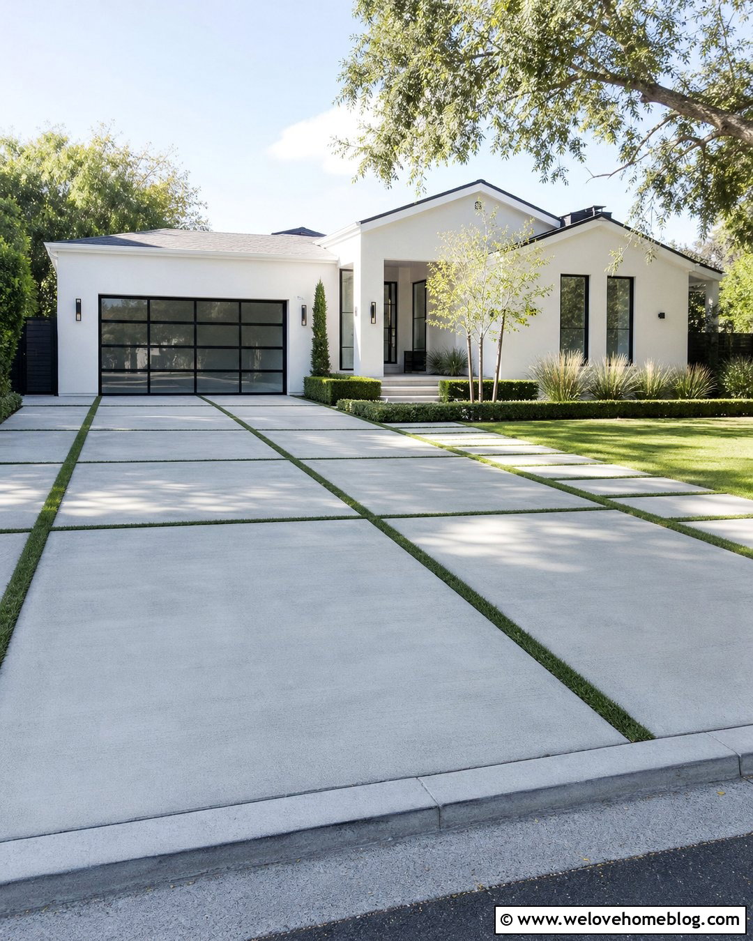 Modern Concrete Driveway With Grass Strips - 20 modern driveway with grass accents ideas