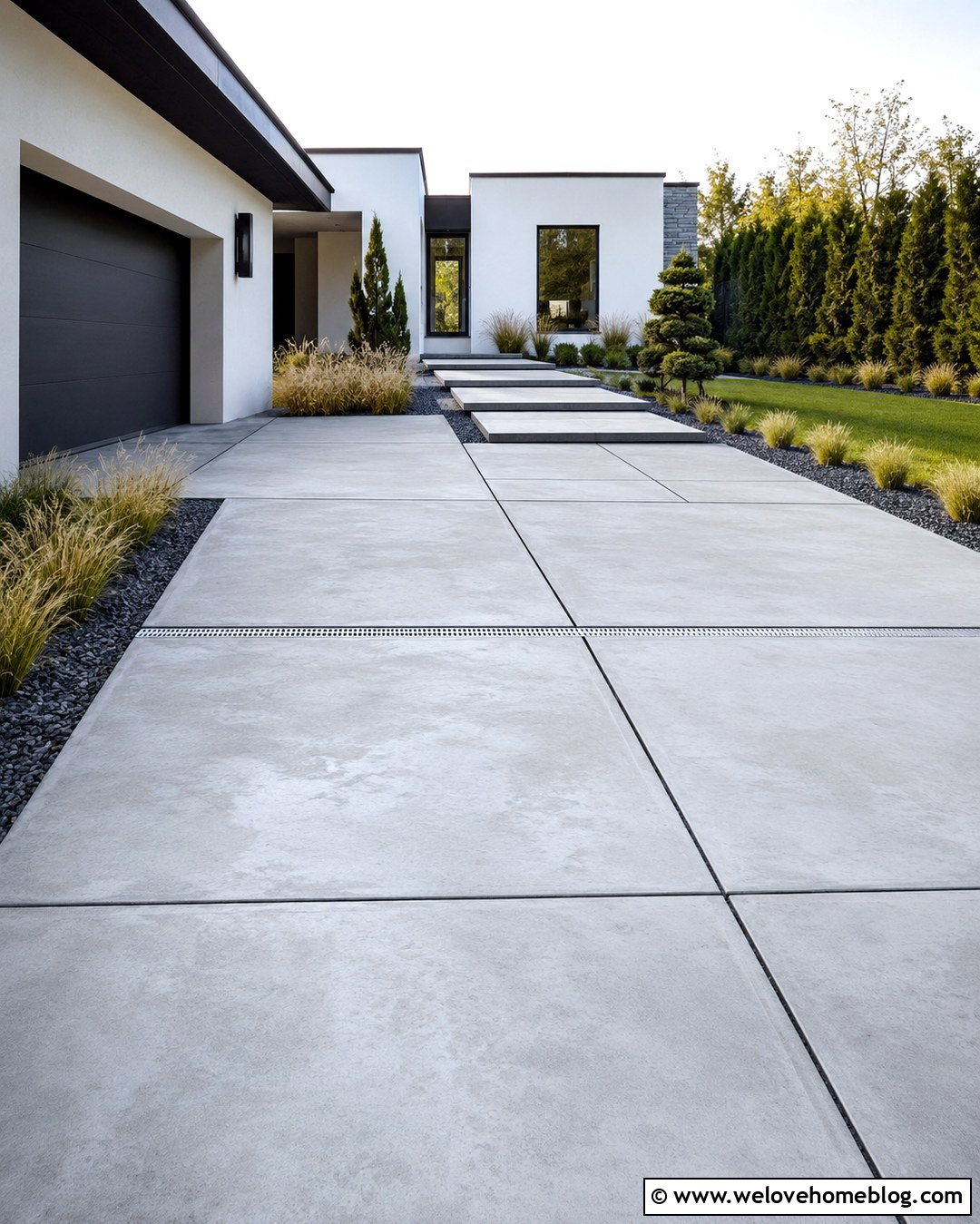 Modern Concrete Driveway With Slot Drain - 20 driveway water drainage ideas