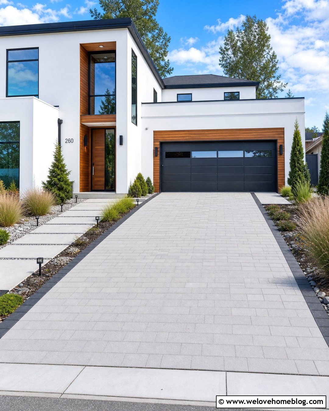 Modern Concrete Paver Driveway - 40 driveway paving ideas