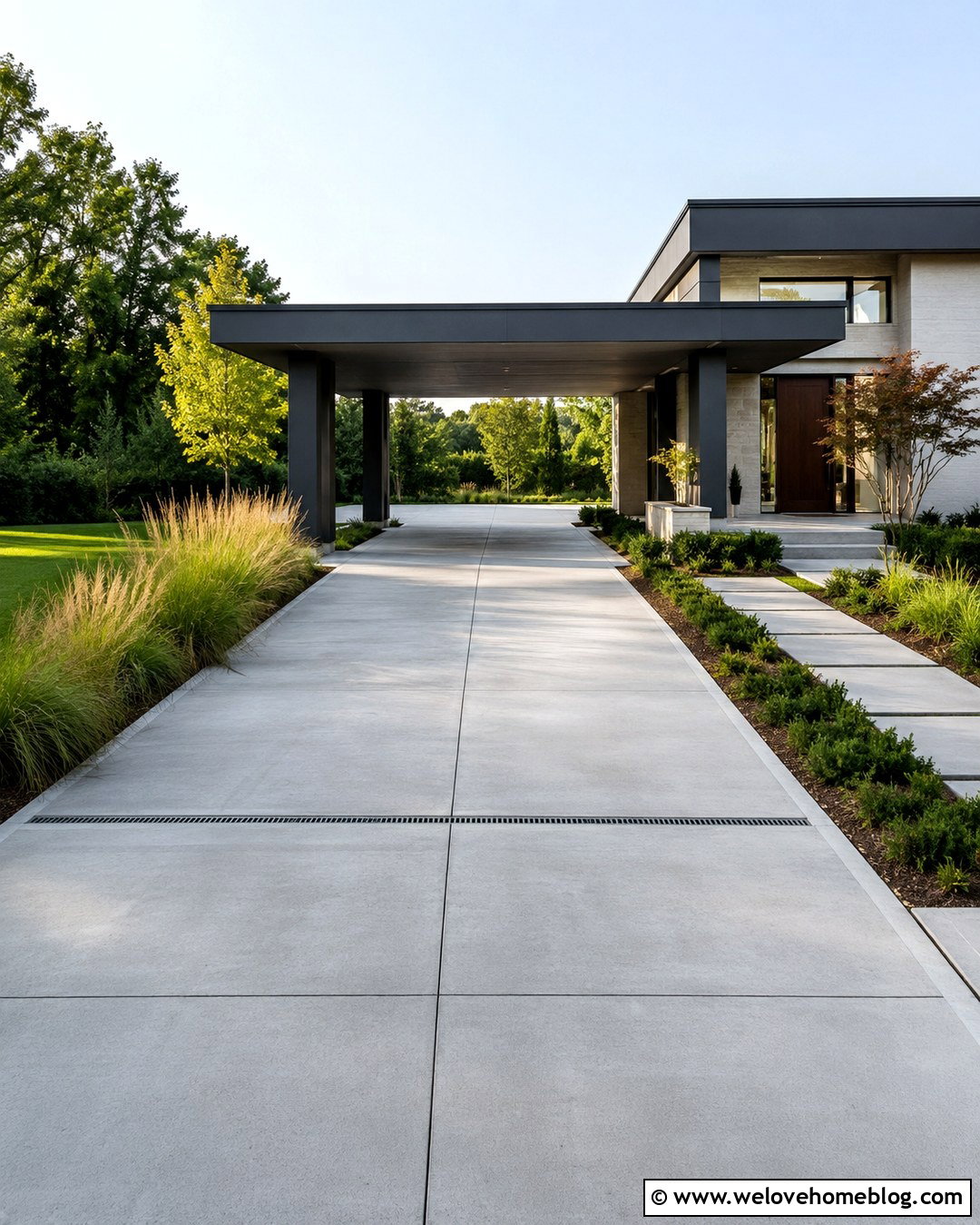 Modern Concrete Porte Cochere Driveway - 20 Porte Cochere Driveway Modern Ideas