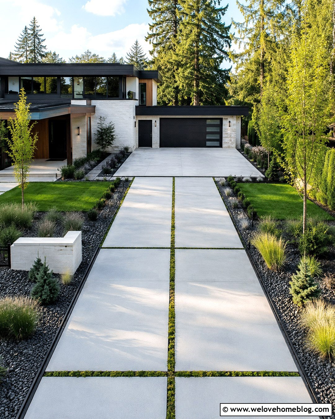 Modern Concrete Slab Backyard Driveway - 20 Driveway In Backyard Ideas