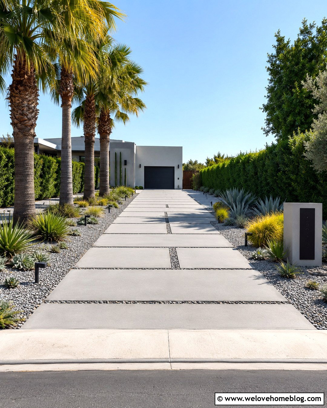 Modern Concrete Slab Palm Tree Driveway - 20 Driveway With Palm Trees Ideas